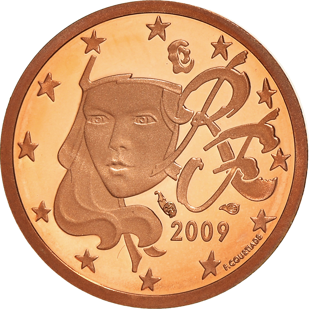 France, Euro Cent, 2009, Paris, BE, , Copper Plated Steel, Gadoury:1