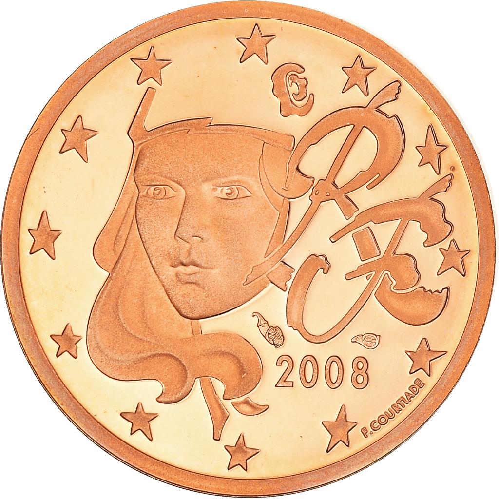 France, 2 Euro Cent, 2008, Paris, BE, FDC, Cuivre plaqué acier, KM:1283