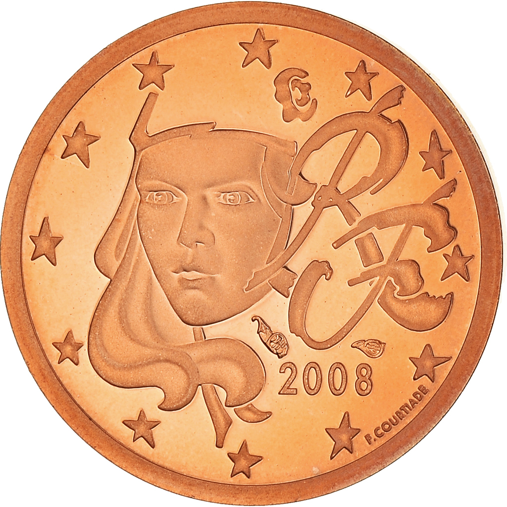 France, Euro Cent, 2008, BE, FDC, Copper Plated Steel, KM:1282