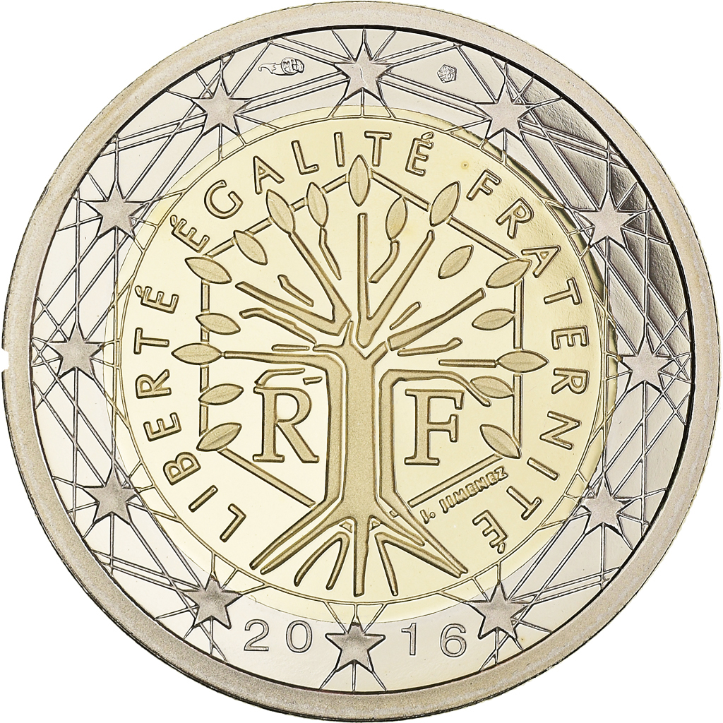 France, 2 Euro, 2016, BE, , Bi-Metallic, KM:New