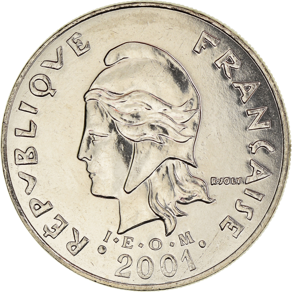 Moneda, Polinesia francesa, 20 Francs, 2001, Paris, FDC, Níquel, KM:9