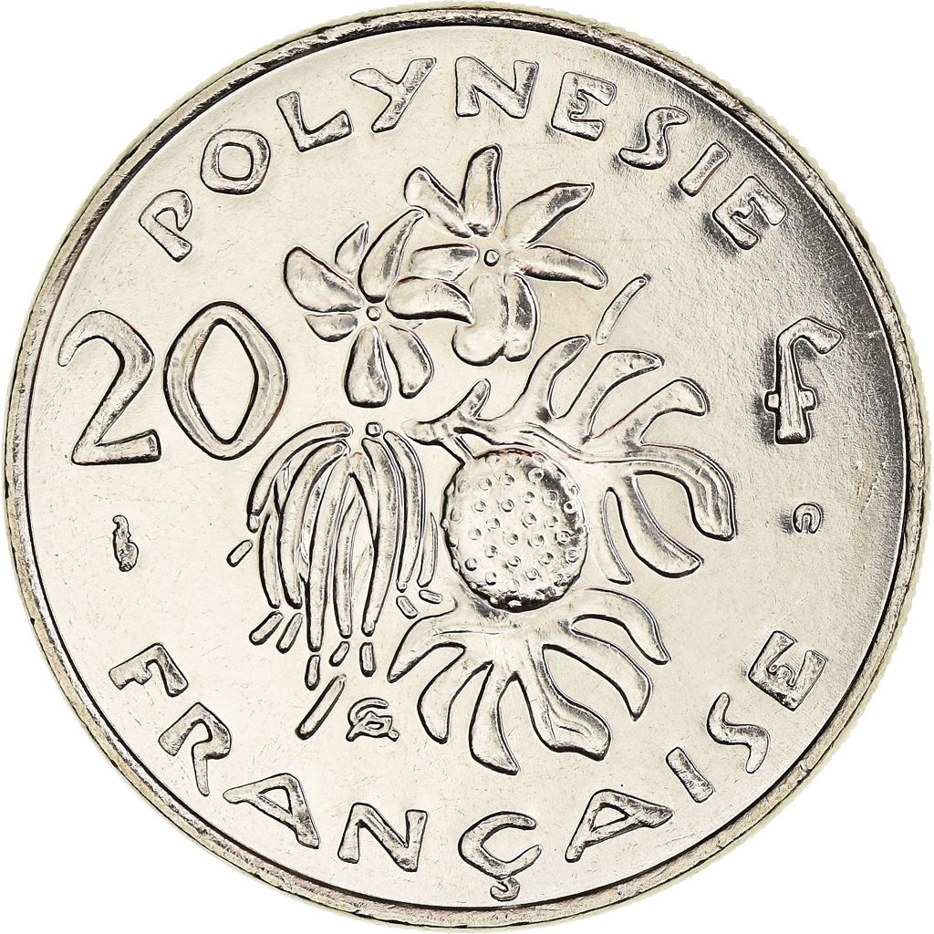 Moneda, Polinesia francesa, 20 Francs, 2001, Paris, FDC, Níquel, KM:9