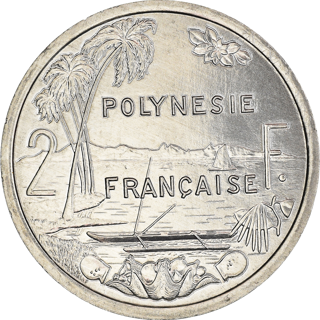 Moneda, Polinesia francesa, 2 Francs, 2001, Paris, FDC, Aluminio, KM:10