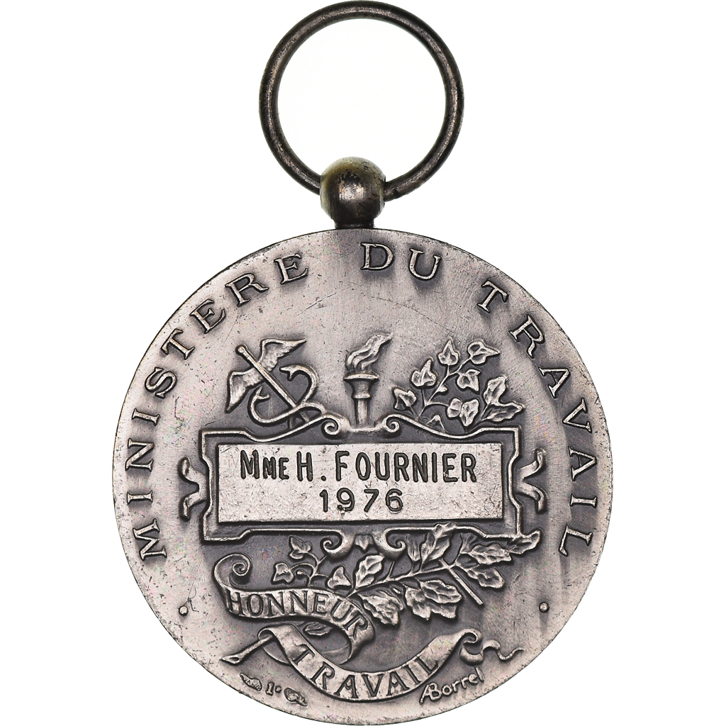 France, Médaille d'honneur du travail, Medal, 1976, Excellent Quality, Borrel