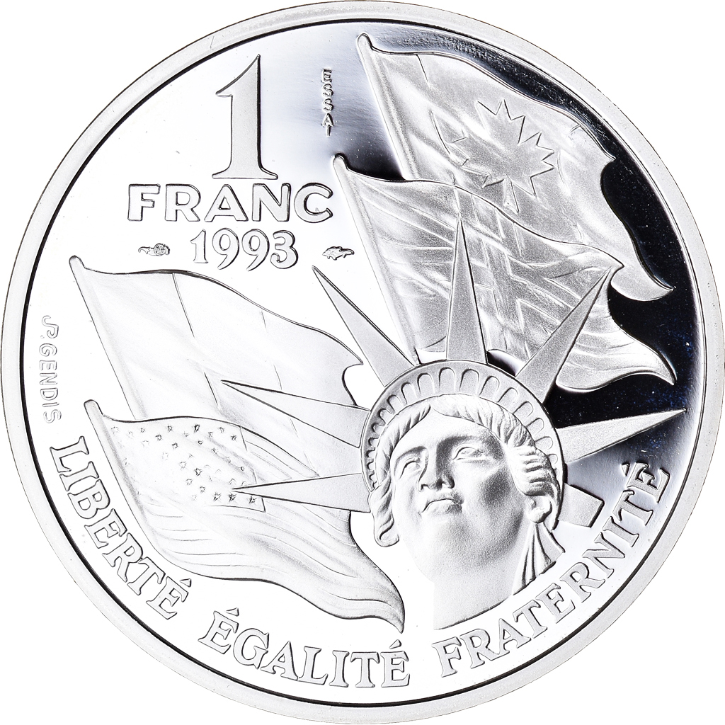 Coin, France, Débarquement, Franc, 1993, Paris, Essai Proof, , Silver