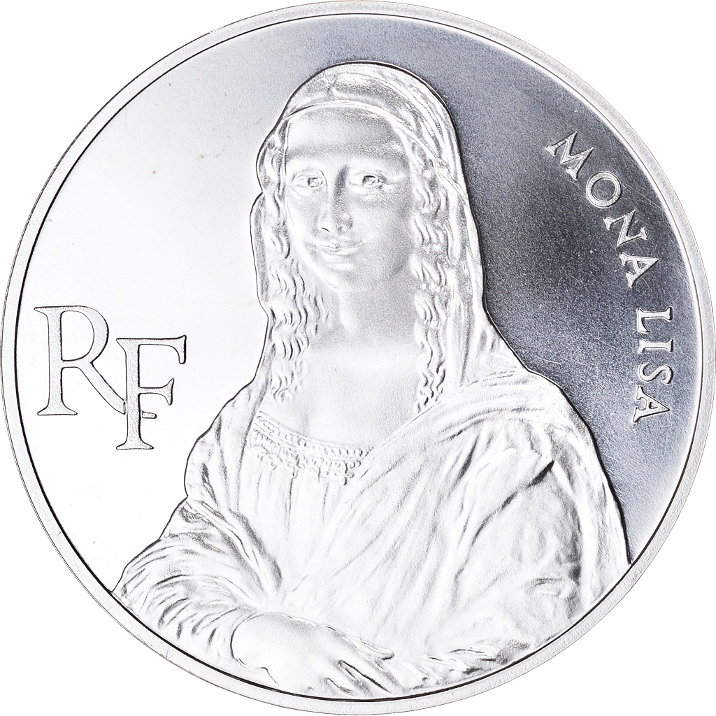 Franklin Mint フランスの銀貨 Mona Lisa da Vinci Coin, France, Mona