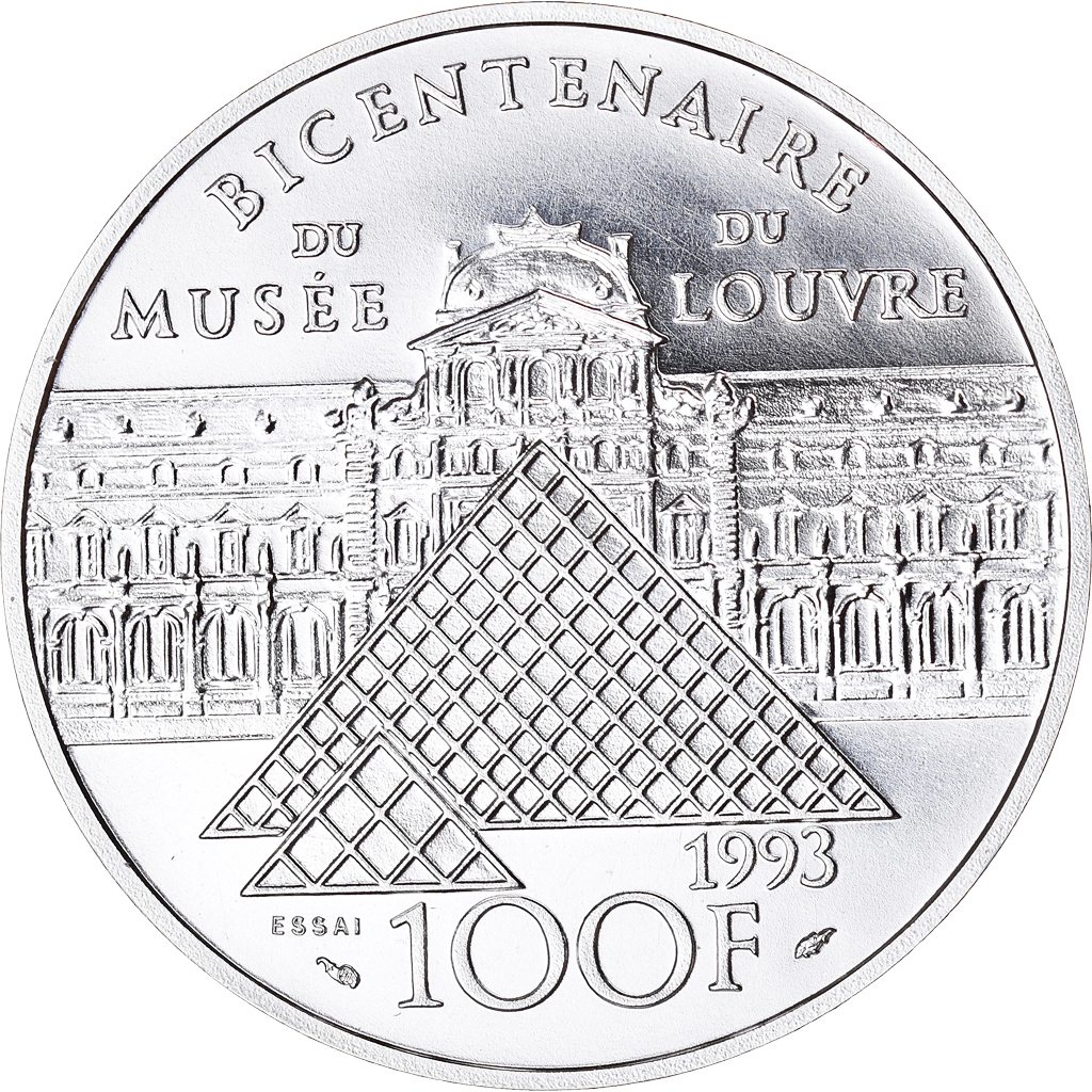 Coin, France, Mona Lisa, Bicentenaire du Musée du Louvre, 100