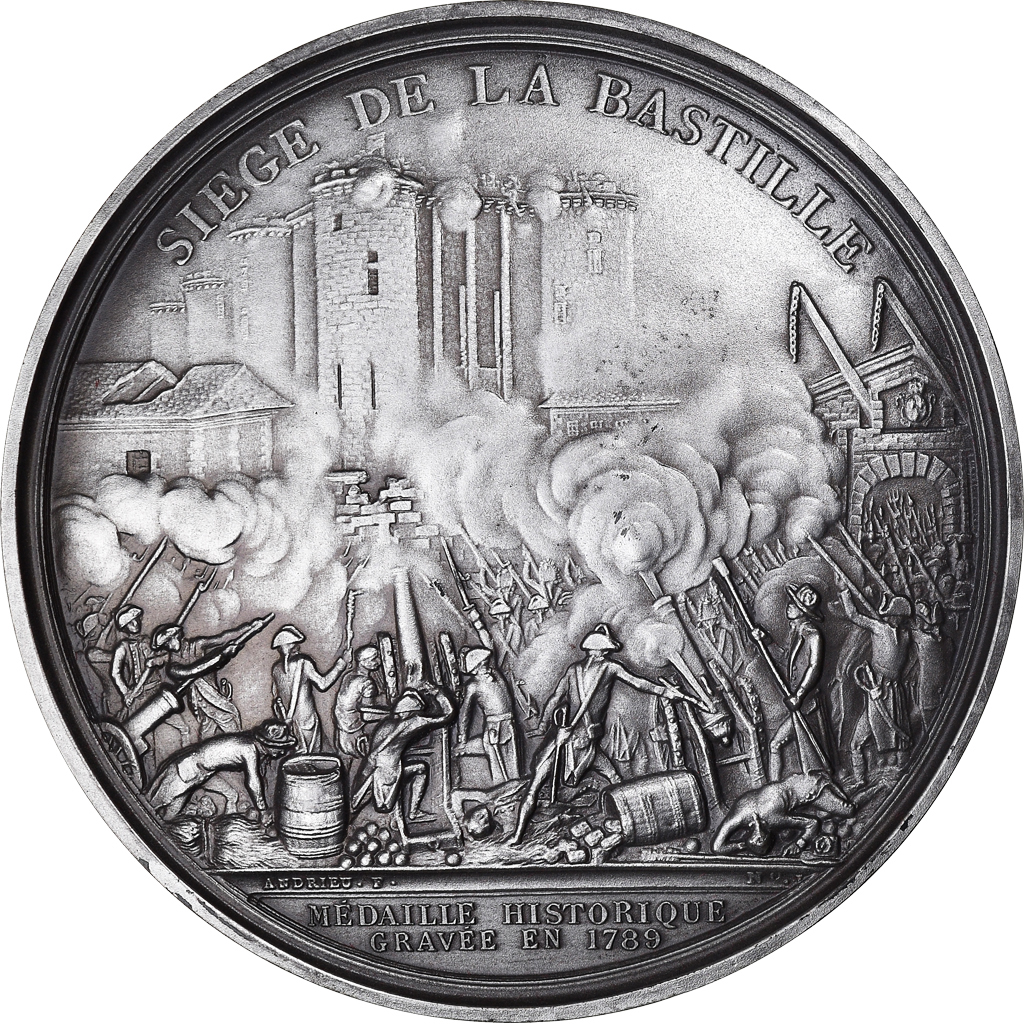 France, Medal, Révolution Française, Siège de la Bastille, History, Andrieu