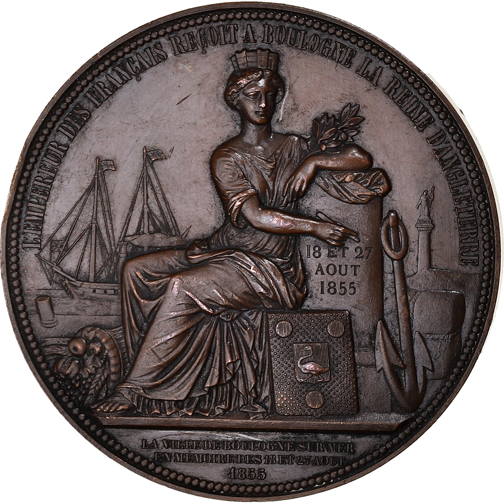 Frankrijk, Medaille, Napoleon III reçoit la Reine d'Angleterre à Boulogne