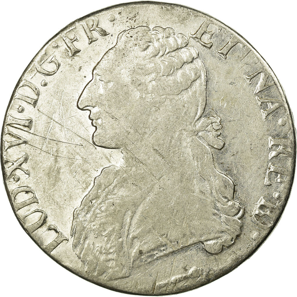 Coin, France, Louis XVI, Écu de Béarn aux branches d'olivier, Ecu, 1784, Pau