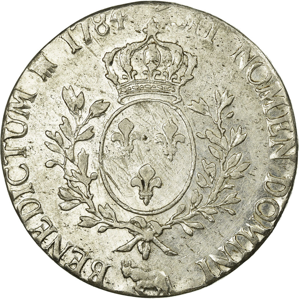 Coin, France, Louis XVI, Écu de Béarn aux branches d'olivier, Ecu, 1784, Pau