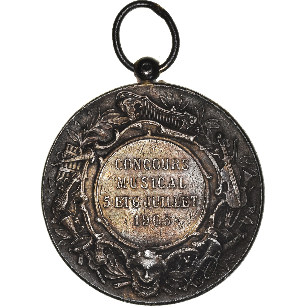 France, Medal, Concours Musical, Ville de Cette, Musique, 1903, 