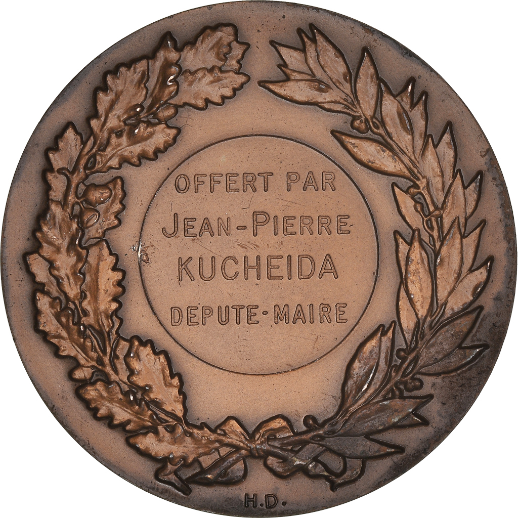 France, Medal, Ville de Liévin, Geography, 1988, Dubois.H, , Bronze