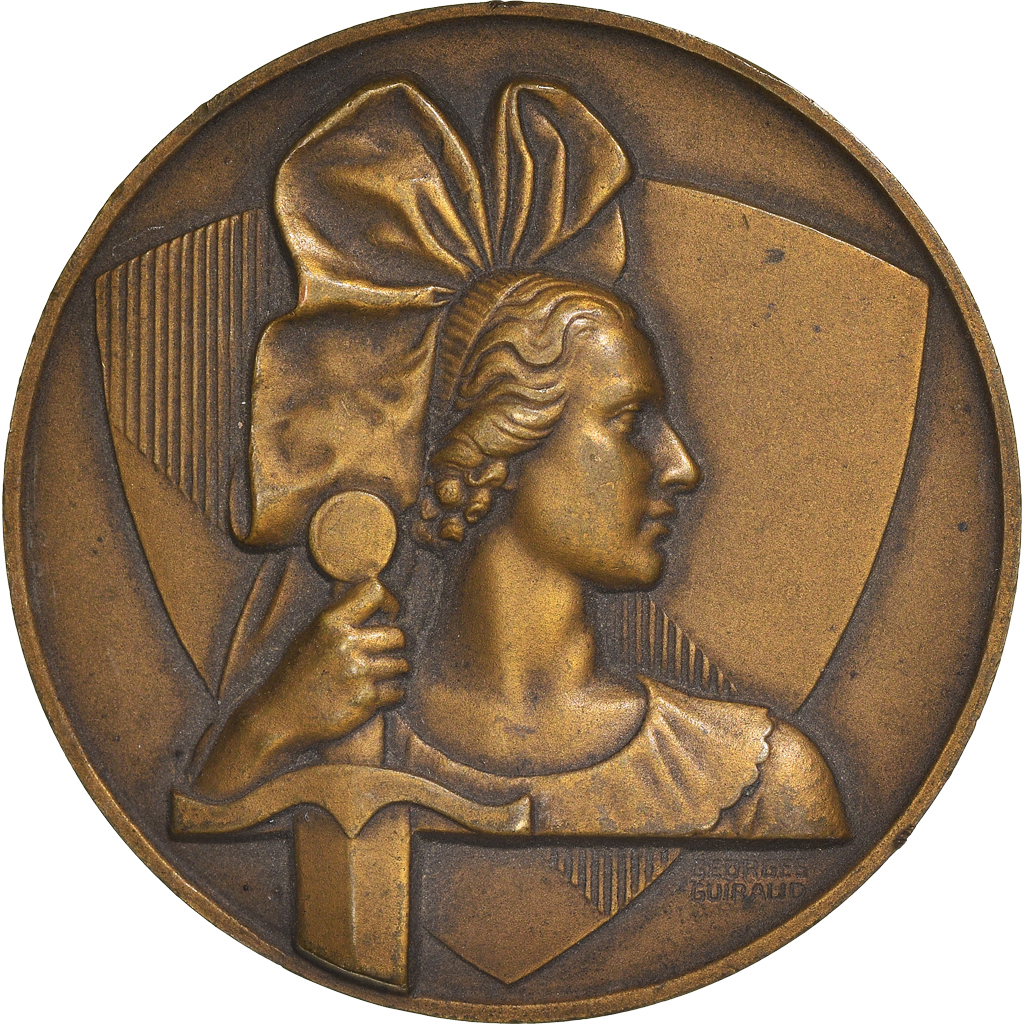 France, Medal, Cuirassé Strasbourg, Shipping, Guiraud, , Bronze