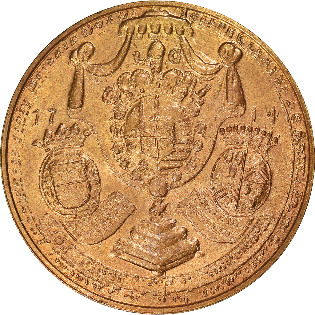 Belgium, Medal, Joseph Clemens de Bavière, Reconstruction de l'Hôtel de Ville