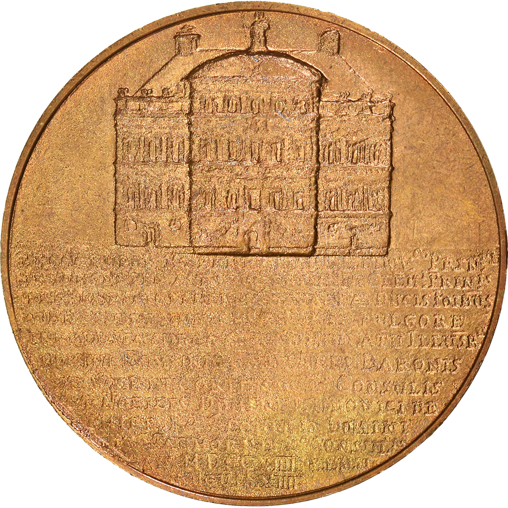 Belgium, Medal, Joseph Clemens de Bavière, Reconstruction de l'Hôtel de Ville
