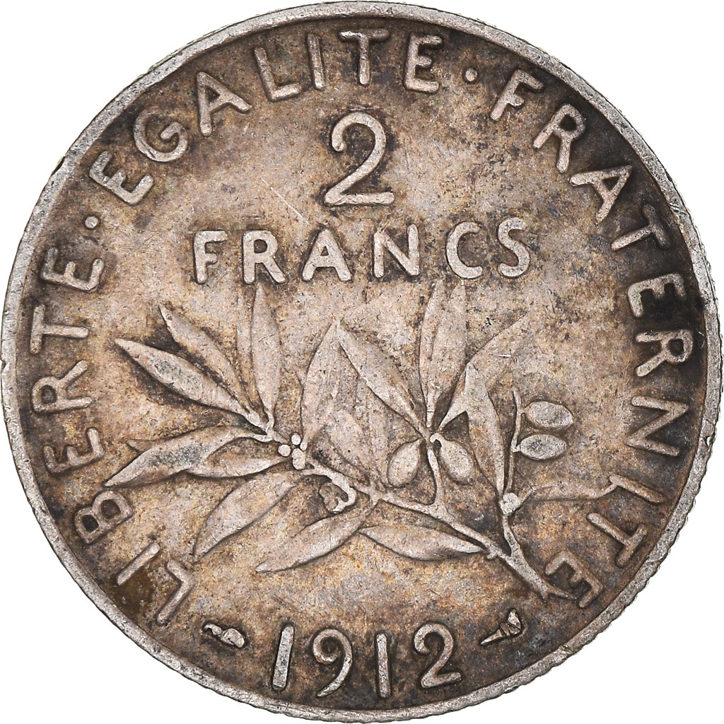 Coin, France, Semeuse, 2 Francs, 1912, Paris, , Silver, KM:845.1