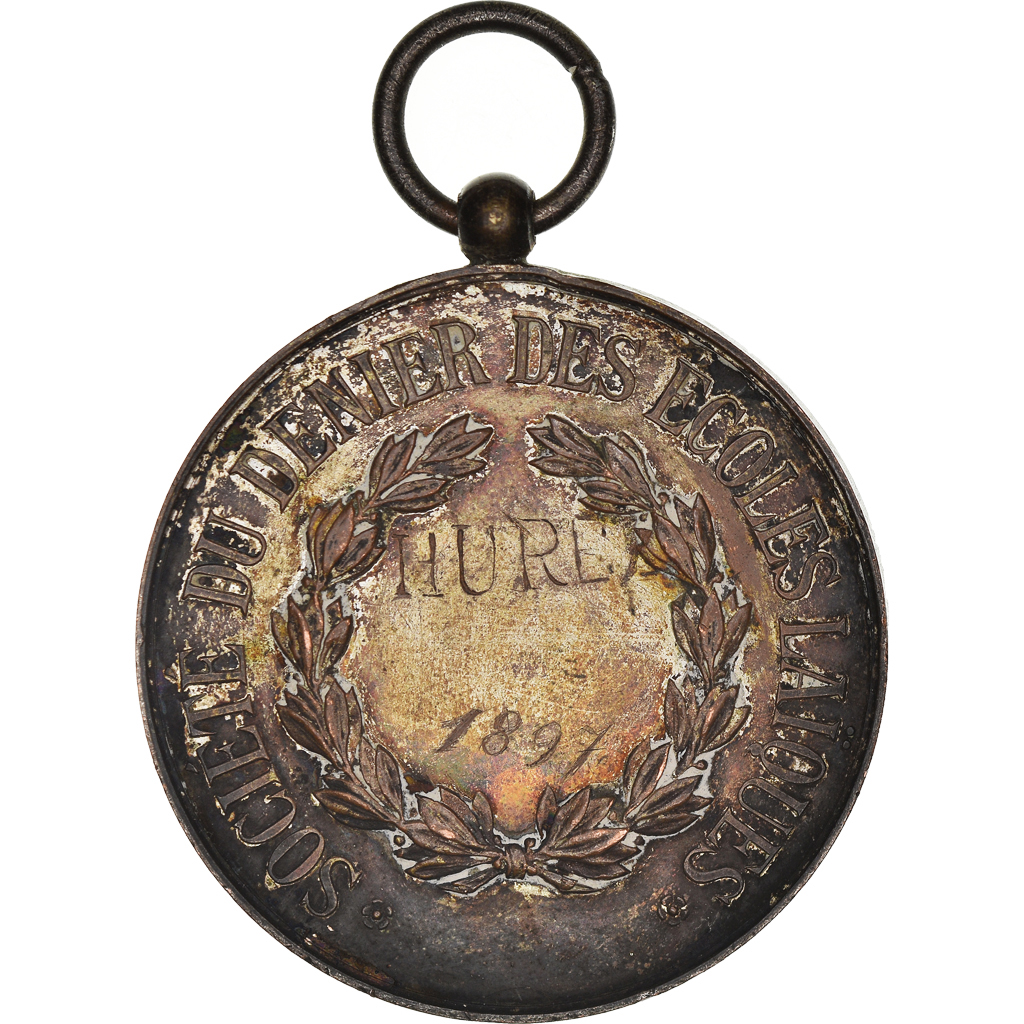France, Medal, Société du Denier des Ecoles Laïques, Douai, Instruction