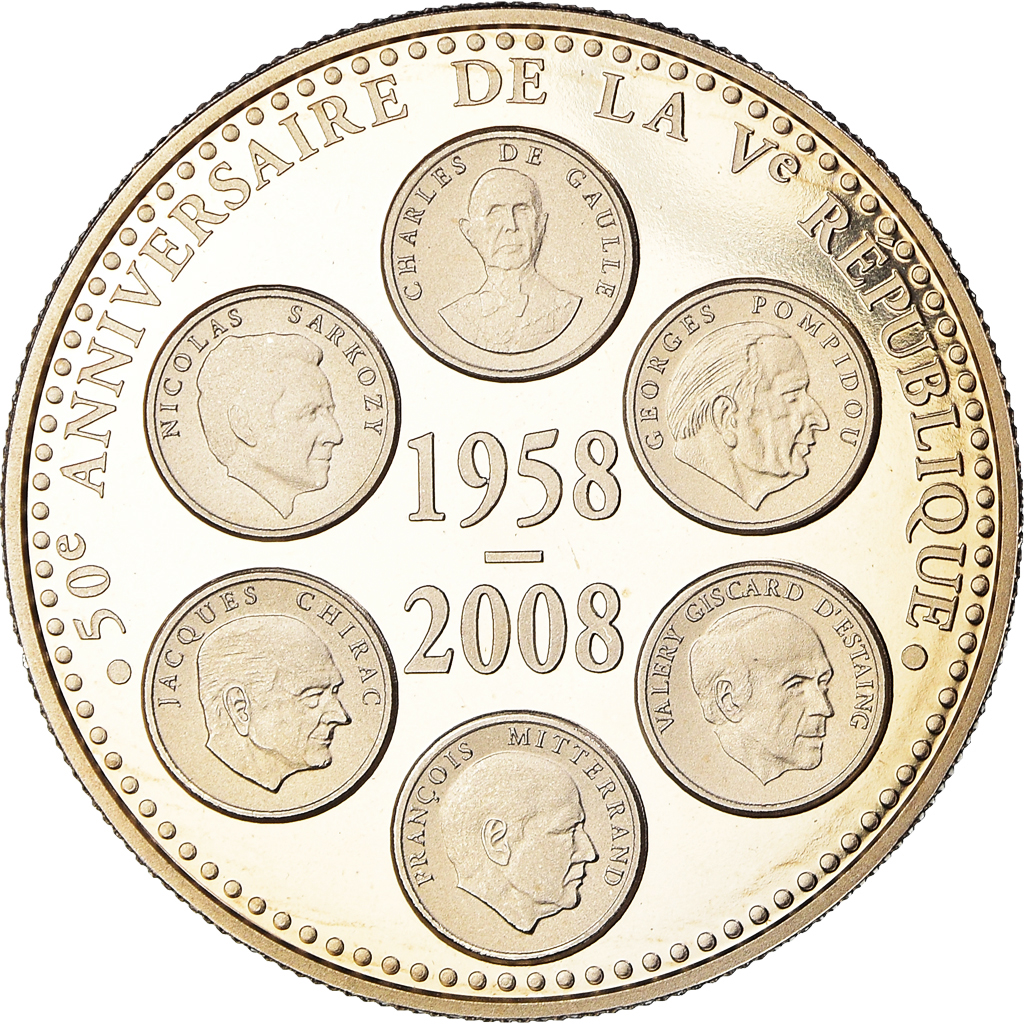 France, Medal, 50ème Anniversaire de la Vème République, Politics, 2008