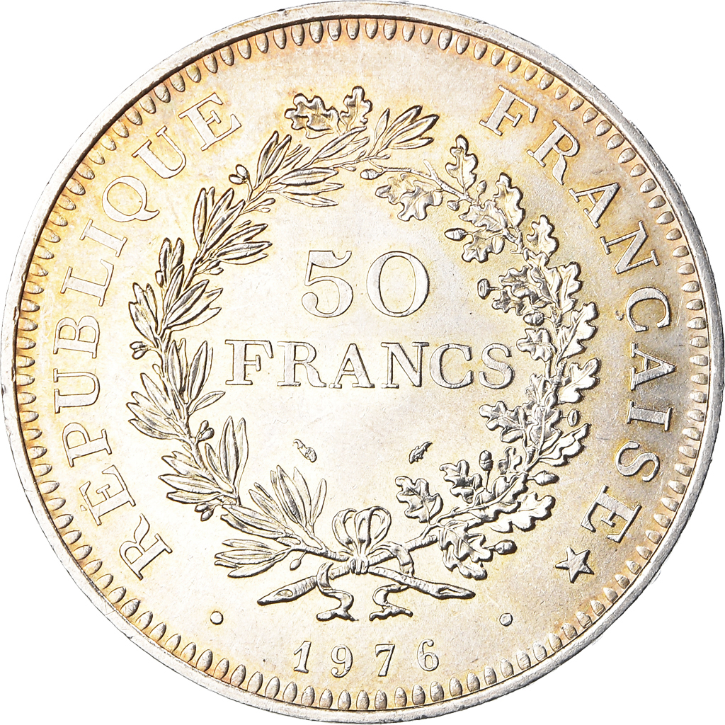 Coin, France, Hercule, 50 Francs, 1976, Paris, , Silver, KM:941.1
