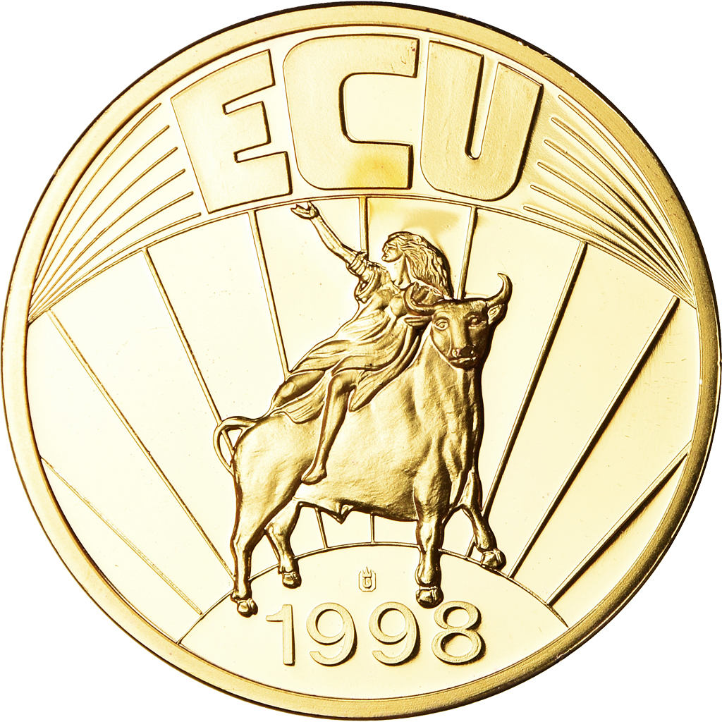 France, Medal, Ecu Europa, Politics, 1998, , Copper Gilt