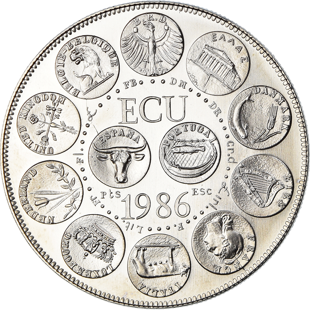 France, Medal, Ecu Europa, Marianne, Politics, 1986, Rodier, 