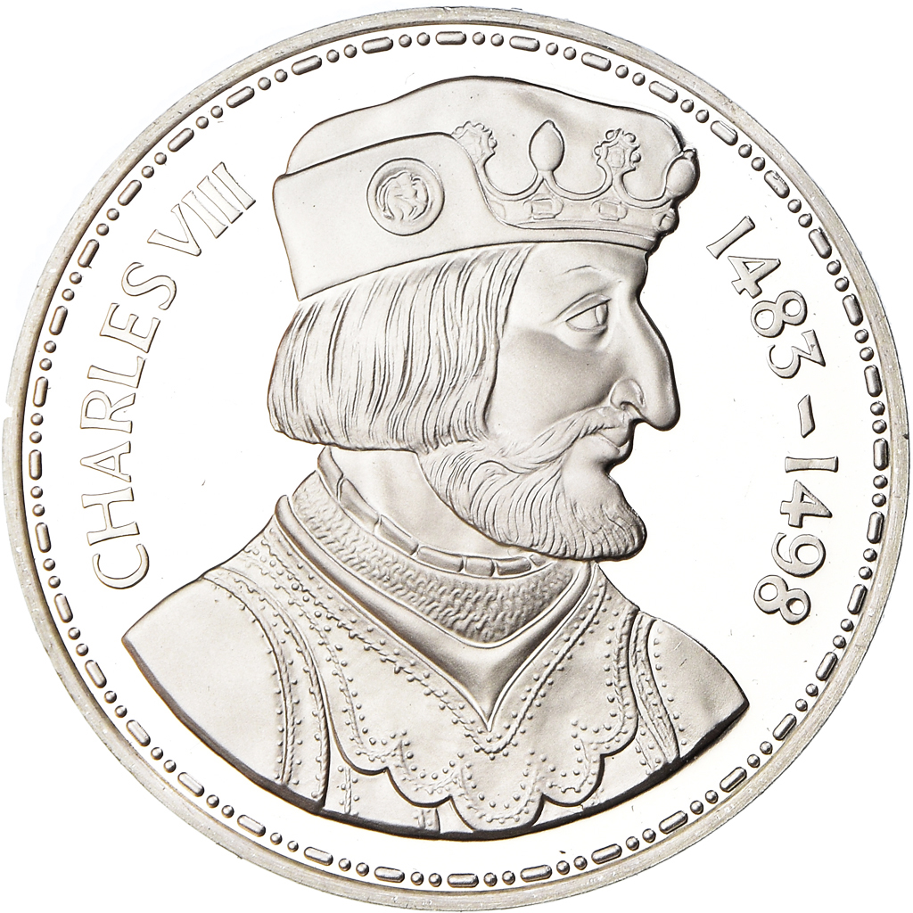 France, Medal, Les Rois de France, Charles VIII, History, , Silver