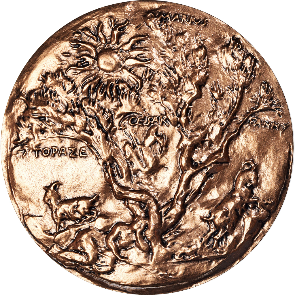 France, Medal, Marcel Pagnol, Académie Française, 1976, Corbin, 