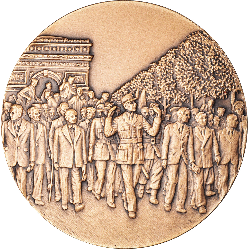 France, Medal, Libération, Défilé sur les Champs Elysées, History, J. Balme