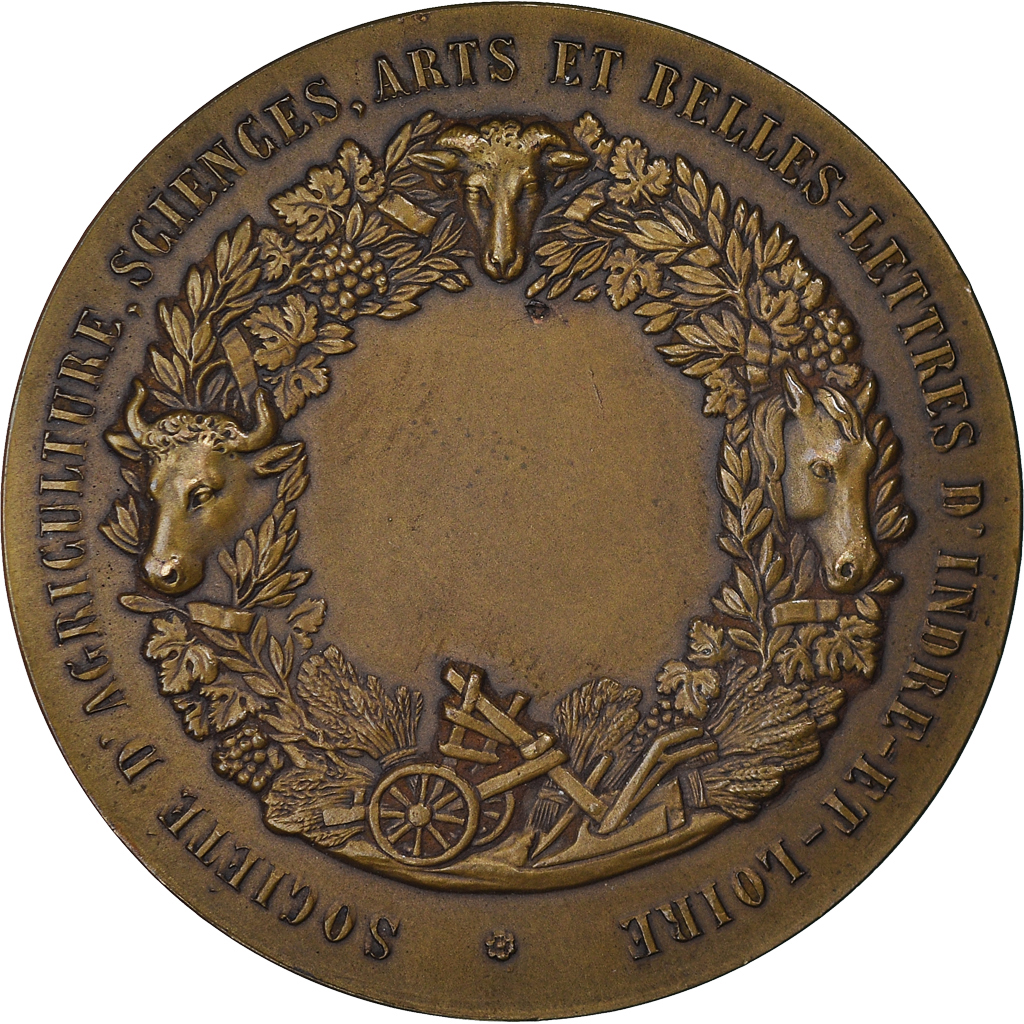 France, Medal, Olivier de Serres, Société d'Agriculture d'Indre et Loire