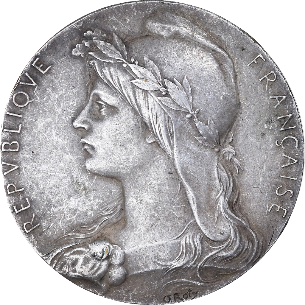 France, Medal, Ville de Montrouge, O.Roty, , Silvered bronze