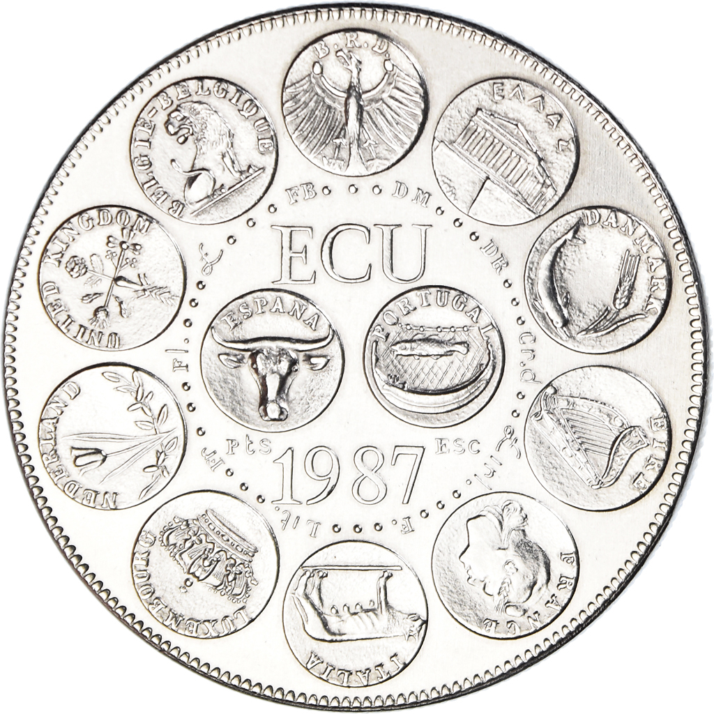 France, Medal, Ecu Europa, Marianne, Politics, 1987, Rodier, 