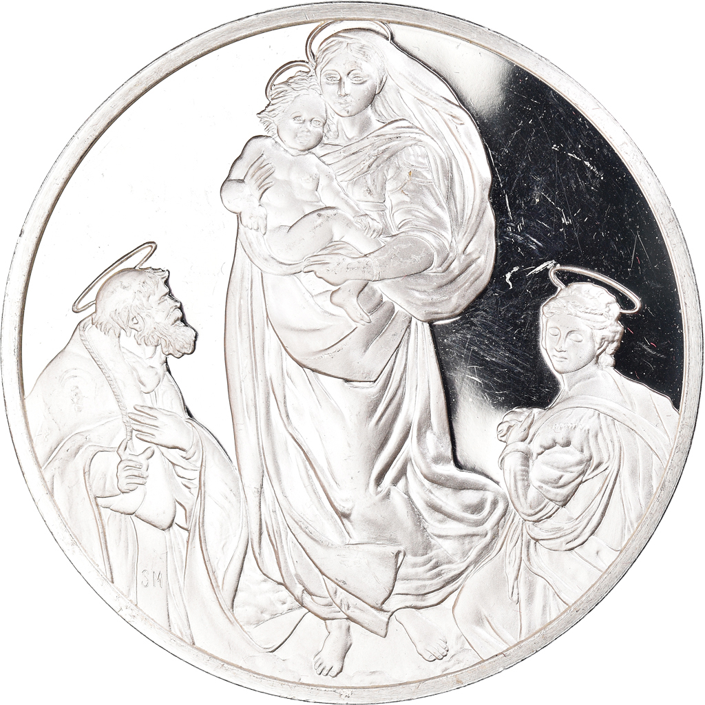 France, Medal, La Madonne Sixtine, Raffael, Arts & Culture, , Silver