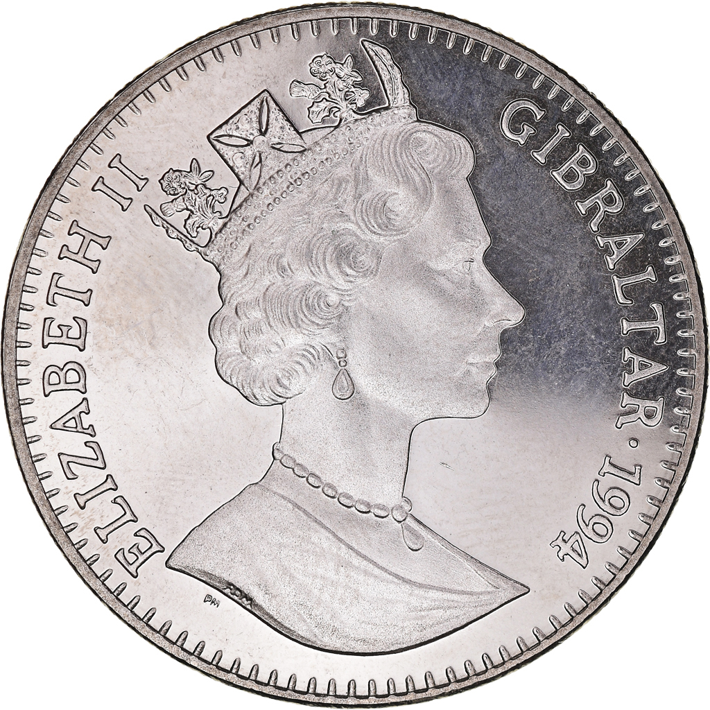 Coin, Gibraltar, Traité de Maastricht, 2.8 Ecus, 1994, , Copper-nickel