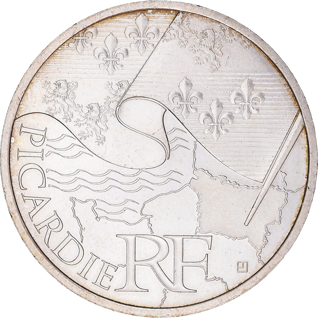 France, 10 Euro, Picardie, 2010, , Silver