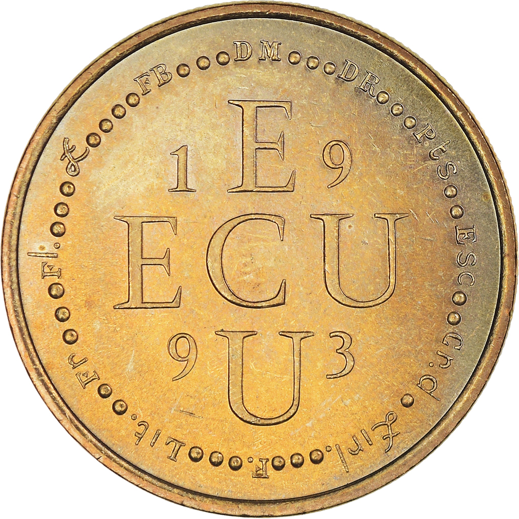 France, Medal, Ecu Europa, Marianne, Politics, 1993, , Gilt Bronze