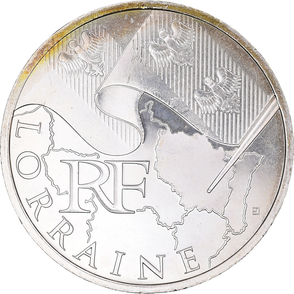 Frankreich, 10 Euro, Lorraine, Euros des régions, 2010, UNZ+, Silber