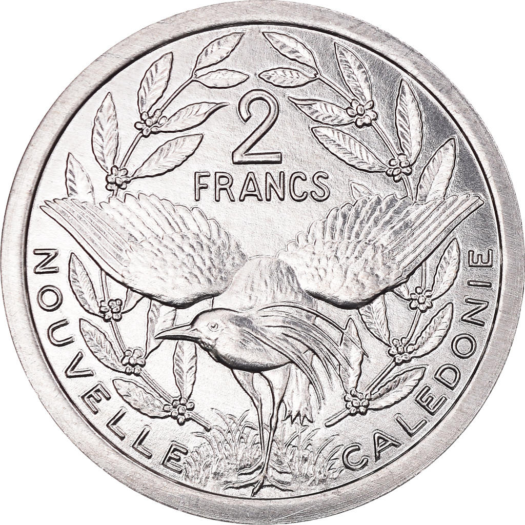 Moneda, Nueva Caledonia, 2 Francs, 2001, Paris, FDC, Aluminio, KM:14