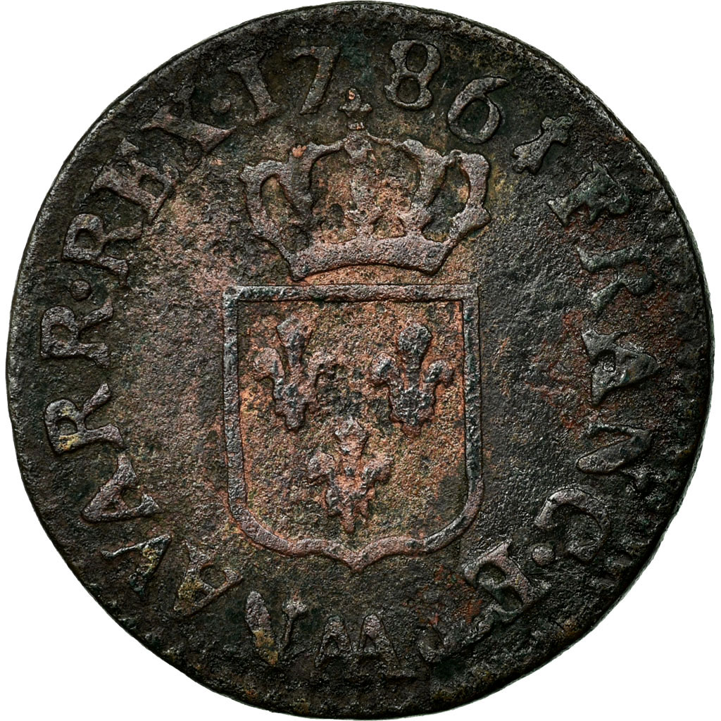 Coin, France, Louis XVI, Liard, Liard, 1786, Metz, , Copper, KM:585.2
