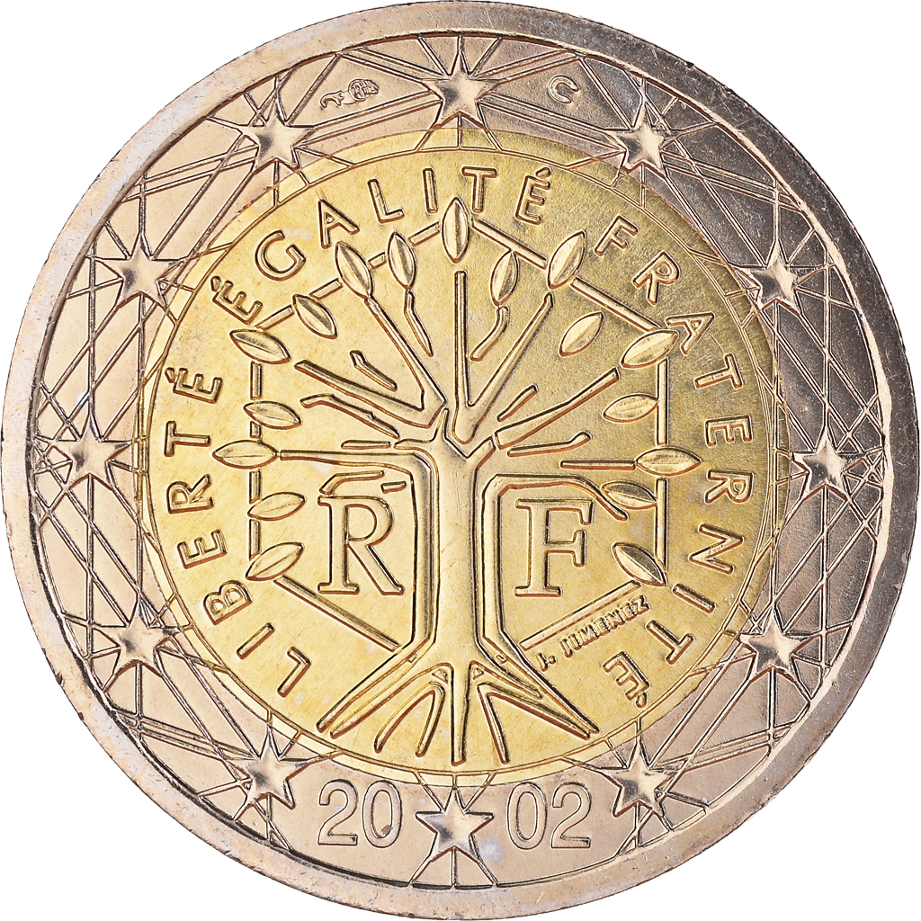 Frankreich, 2 Euro, 2002, Paris, BU, STGL, Bi-Metallic, Gadoury:8., KM:1289