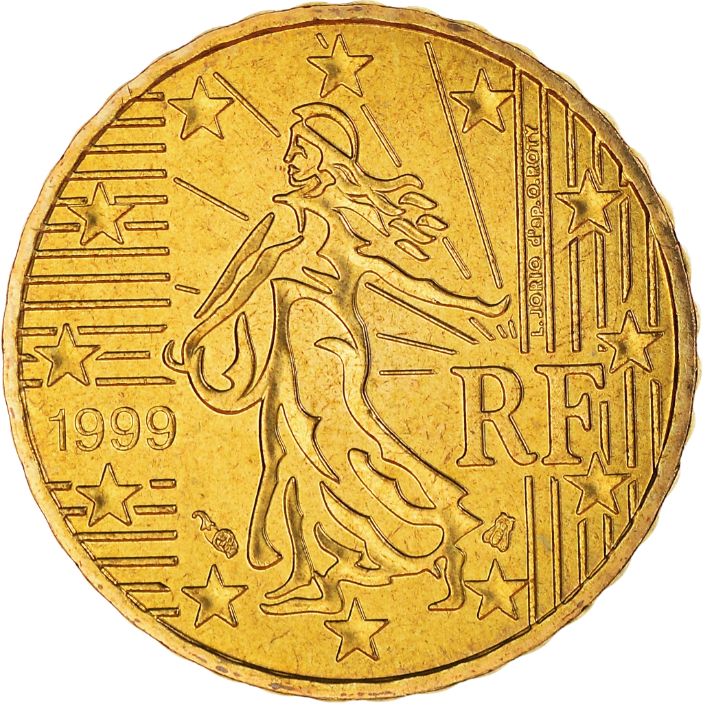 France, 10 Euro Cent, 1999, Paris, BU, FDC, Laiton, KM:1285