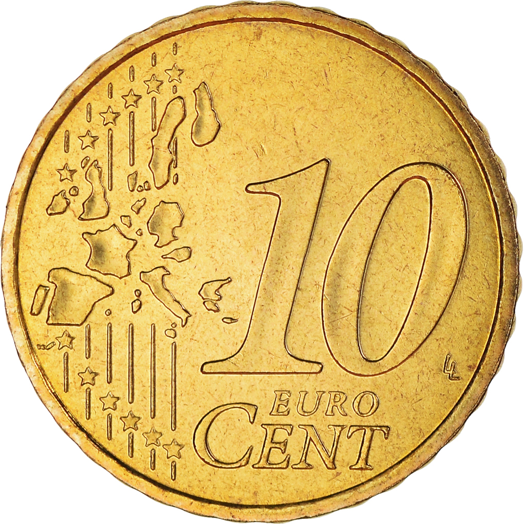 France, 10 Euro Cent, 1999, Paris, BU, FDC, Laiton, KM:1285