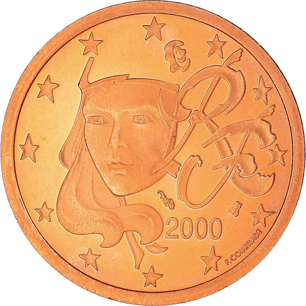 Frankreich, 5 Euro Cent, 2000, Paris, Proof / BE, STGL, Copper Plated Steel