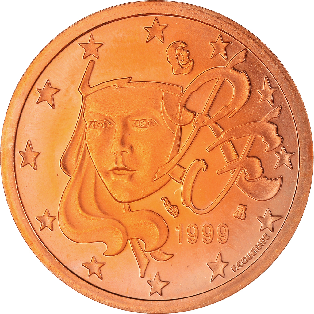 Frankreich, 5 Euro Cent, 1999, Paris, Proof / BE, STGL, Copper Plated Steel