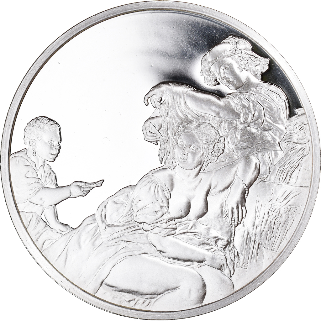 France, Medal, Peinture, Rubens, Bethsabee recevant la Lettre de David, 1980