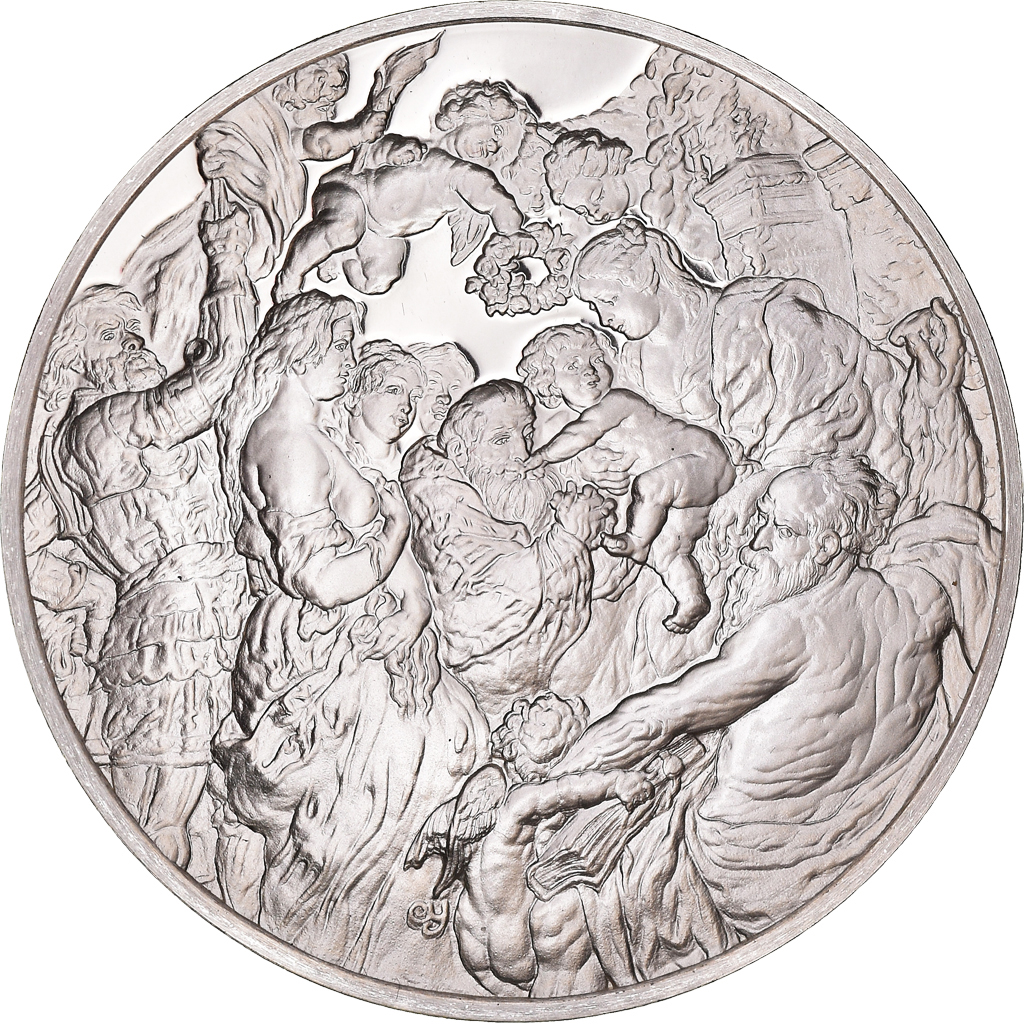 France, Medal, Peinture, Rubens, Madone entourée de Saints, 1980, Proof