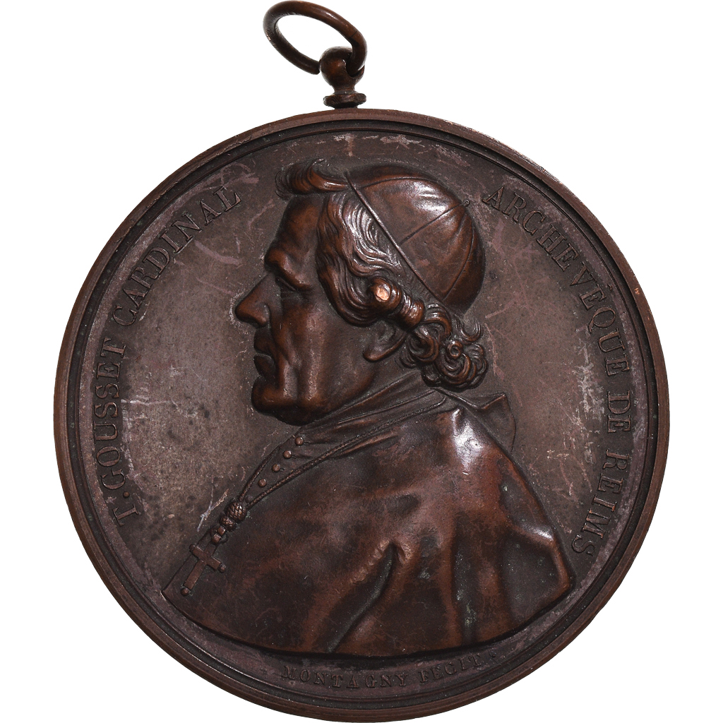 Frankrijk, Medaille, Thomas Gousset, Archevêque de Reims,, Montagny, ZF+, Koper
