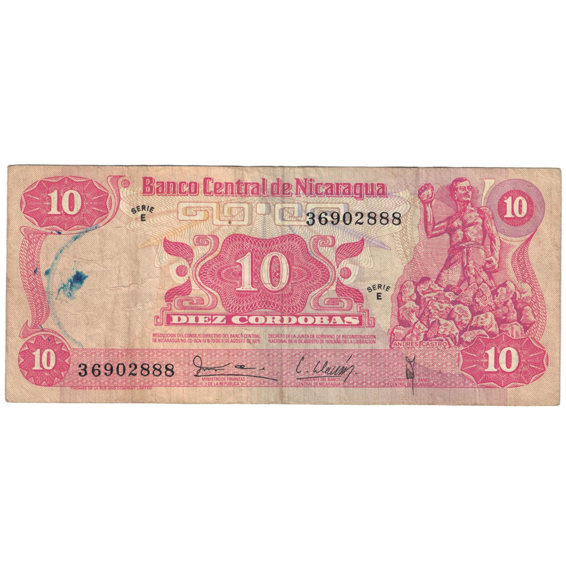 Banknote, Nicaragua, 10 Cordobas, KM:134, VF(20-25)