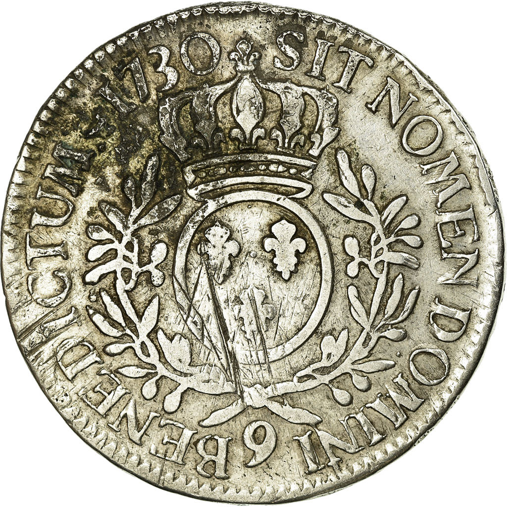 Coin, France, Louis XV, Écu aux branches d'olivier, Ecu, 1730, Rennes