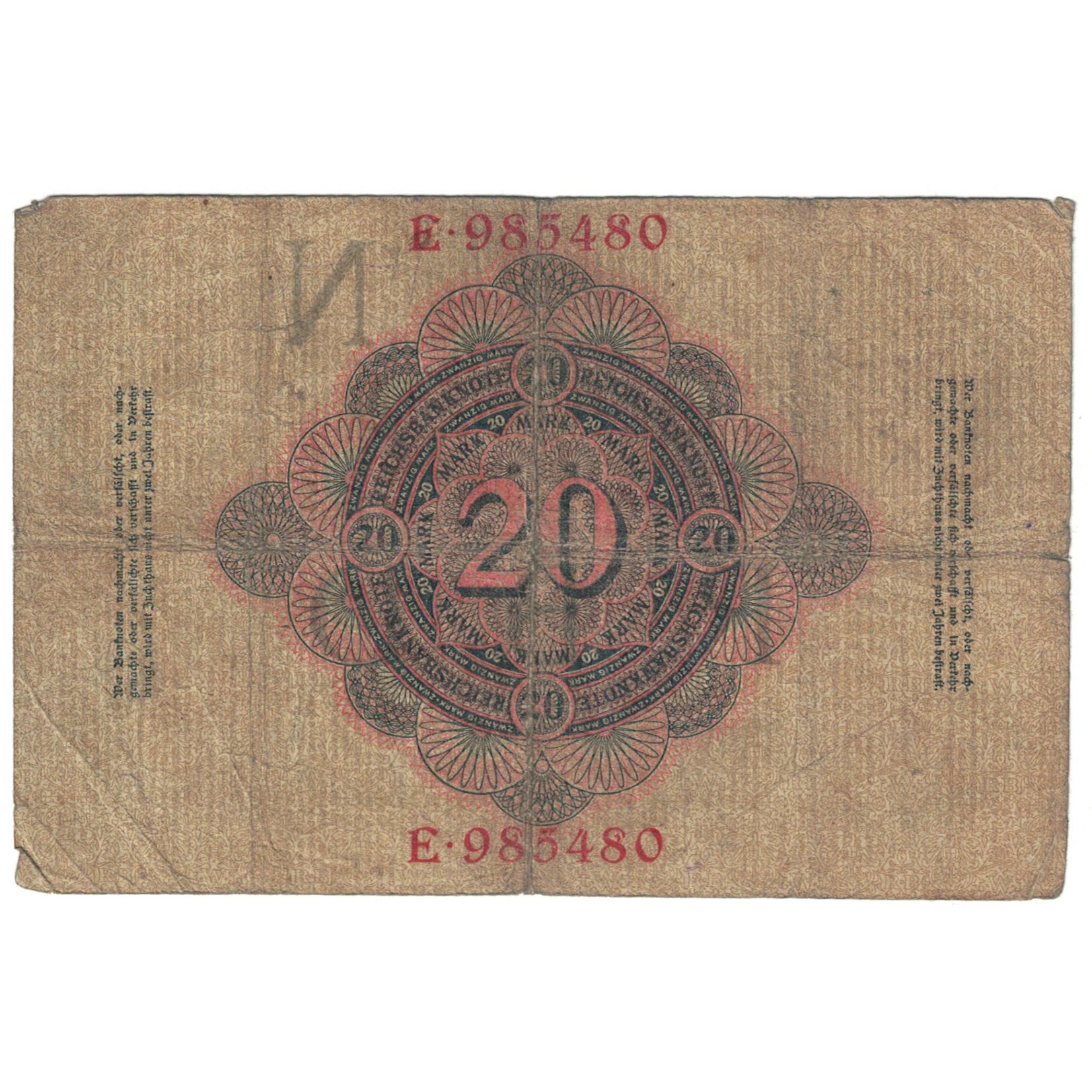 Billete, 20 Mark, 1910, Alemania, 1910-04-21, KM:40b, BC